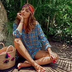 Gazebo Parts Direct Sales Store 45 ANITA Blouse De Plage Rosa Faia Mangaia Bleu