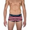 Boxer Court GARCON FRANCAIS Rayures Rouge Marine Blanc