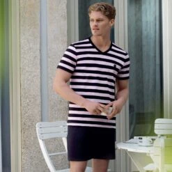 Pyjama Court EDEN PARK E526E56 Rayures Marine Et Rose -Sous-vêtement Soldes Boutique 1600x1600 pyjama court eden park e526e56 rayures marine et rose p2 19 24032016