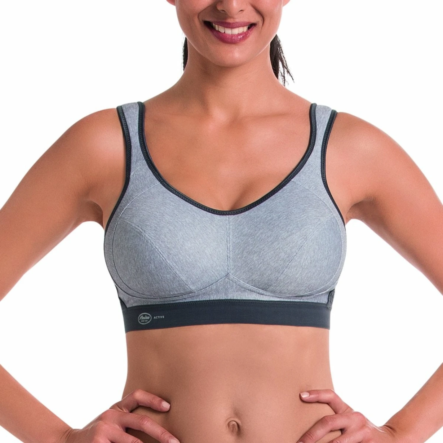 Soutien-Gorge Sport ANITA Active Extreme Control Gris Chiné 1 Soutien-Gorge Sport ANITA Active Extreme Control Gris Chiné